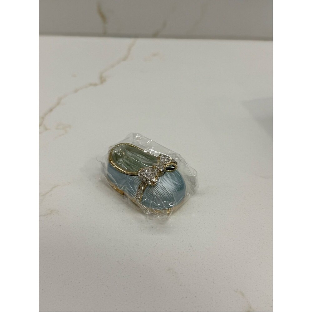 Blue Crystal Bow Trinket Box